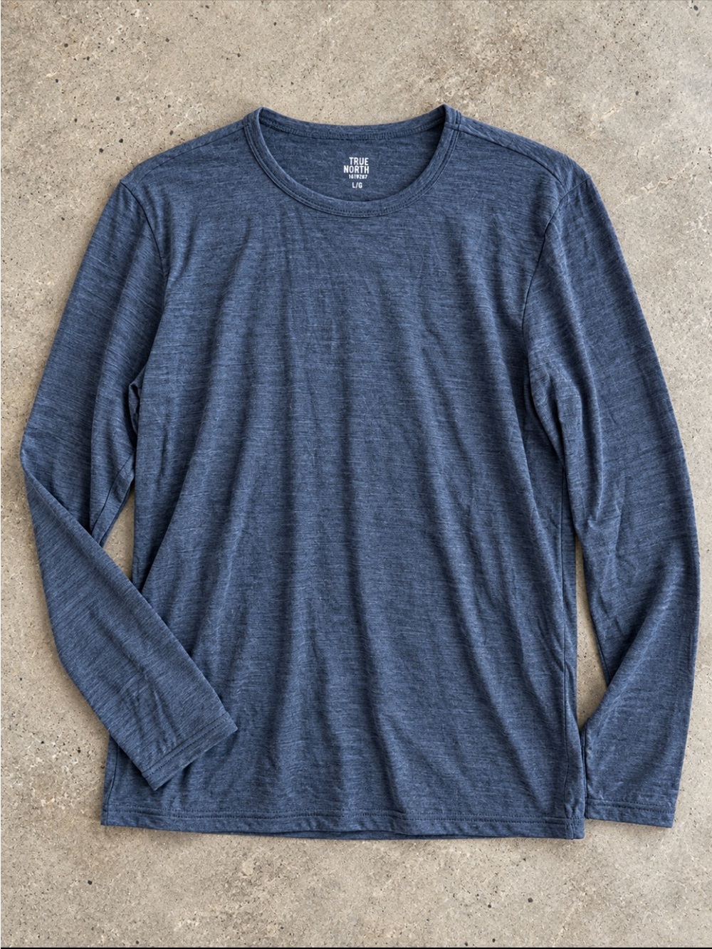 True North Merino Wool Blend Long Sleeve Shirt Men’s Large Grey Performance